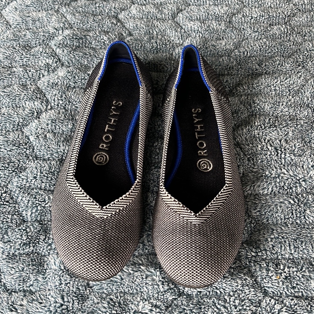 Rothy’s Ballet Flats - Dark Navy/White sz 8